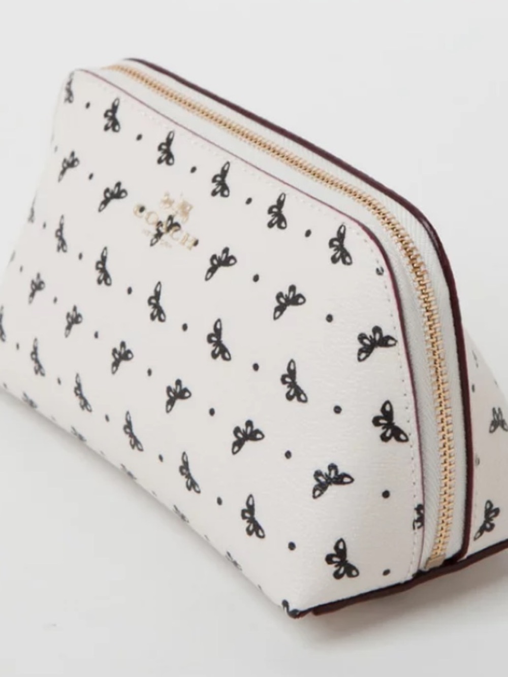NEW COACH CHALK/MULTI BUTTERFLY SMALL COSMETIC BAG